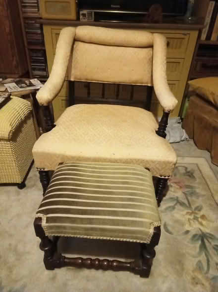 Photo of free Victorian chair and footstool (Guildford GU1) #1