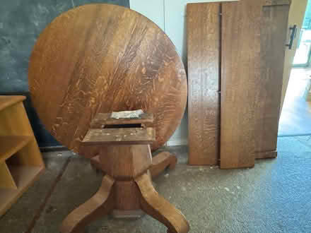 Photo of free Round pedestal table solid wood (240 Channing Way) #1