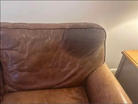 Photo of free Laura Ashley brown leather sofa bed (Spital, wirral) #3