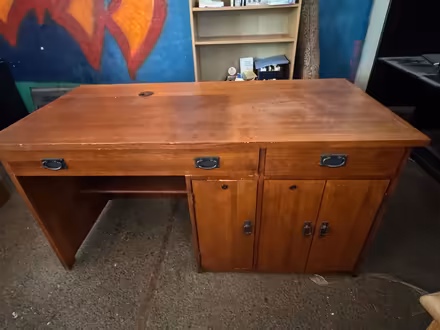 Photo of free Solid oak desk (240 Channing Way) #1