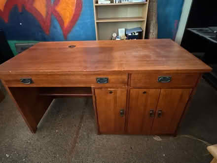 Photo of free Solid oak desk (240 Channing Way) #1