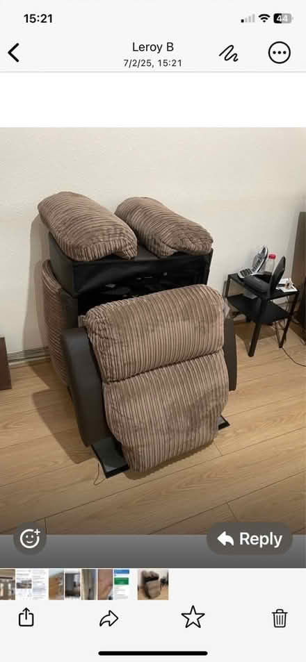 Photo of free Motorized riser snd recliner armchair (Barnsbury N1) #4