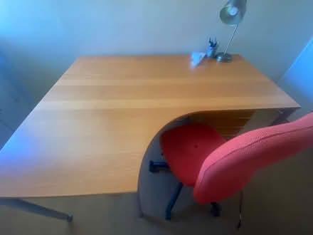 Photo of free Large Corner Office Desk (Beech Effect) & Red Swivel C (Notting Hill Gate W2) #3