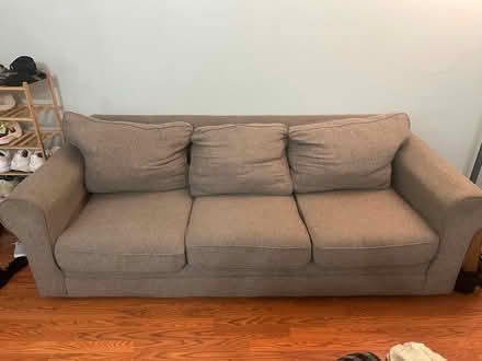 Photo of free Grey tweed couch (Downtown Ithaca) #1