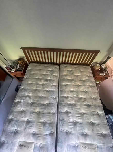 Photo of free King bed frame , x2 twin mattresses (Rose bowl) #2