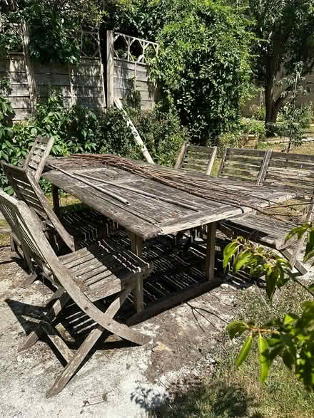 Photo of free Wooden garden table and chairs (Near Holt SN12) #2