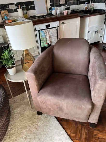 Photo of free Grey tub chair / armchair (GU9) #1