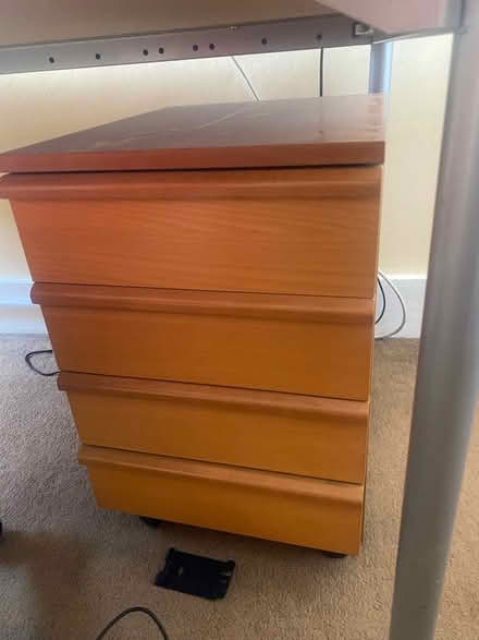 Photo of free Large Corner Office Desk (Beech Effect) & Red Swivel C (Notting Hill Gate W2) #4