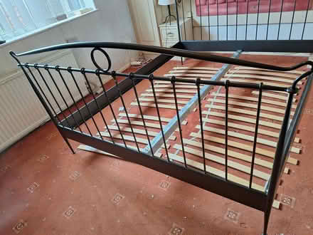 Photo of free Ikea Metal Kingsize bed (M41 Urmston Manchester) #2