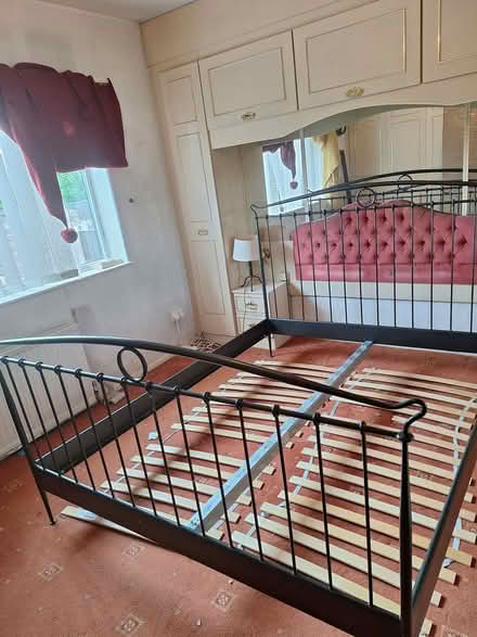 Photo of free Ikea Metal Kingsize bed (M41 Urmston Manchester) #1