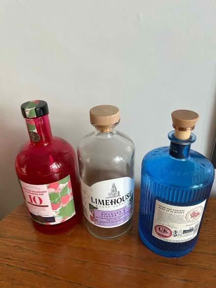Photo of free 3empty gin bottles (Loughborough LE11) #1