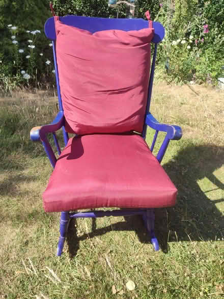 Photo of free Wooden rocking chair with cushions (Loughborough LE11) #1