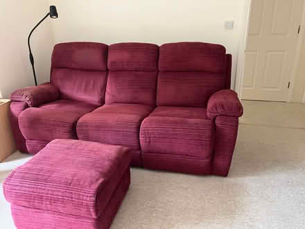 Photo of free Three Seater Sofa and foot stool (Dublin 4) #1