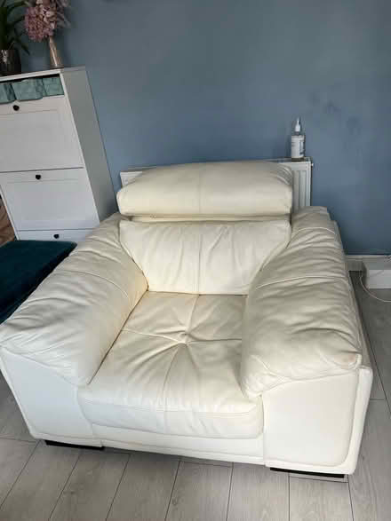 Photo of free 2 large leather sofa armchairs (Pendlebury M27) #4