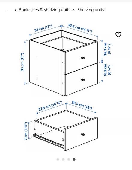 Photo of free IKEA shiny 2 drawer kallax insert (Brixton) #3