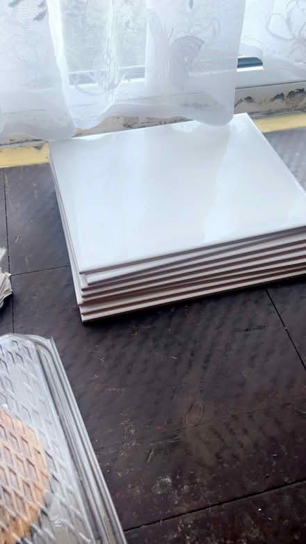 Photo of free 8 white tiles for bathroom wall (West Midlands B32) #1