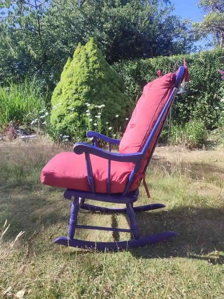 Photo of free Wooden rocking chair with cushions (Loughborough LE11) #2