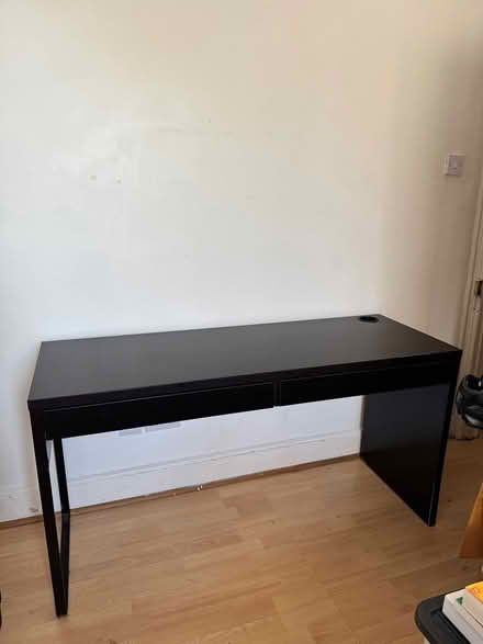 Photo of free Black desk with 2 drawers (E8) #1