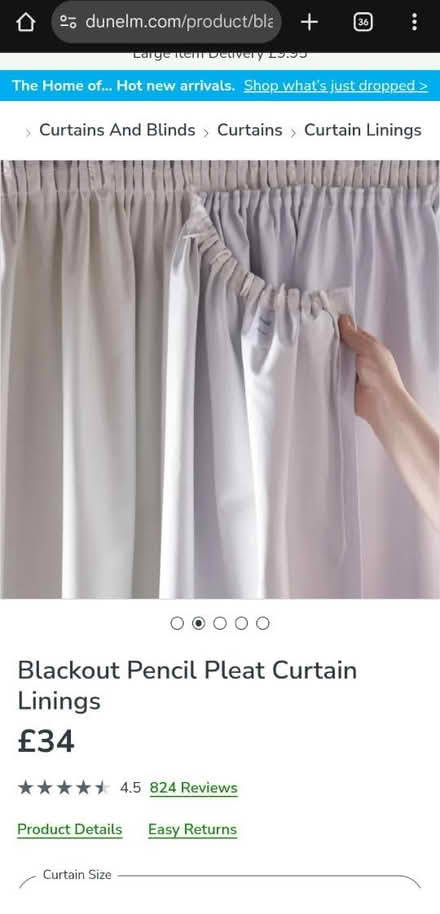 Photo of free Black out curtain liners (Nether edge S11) #2