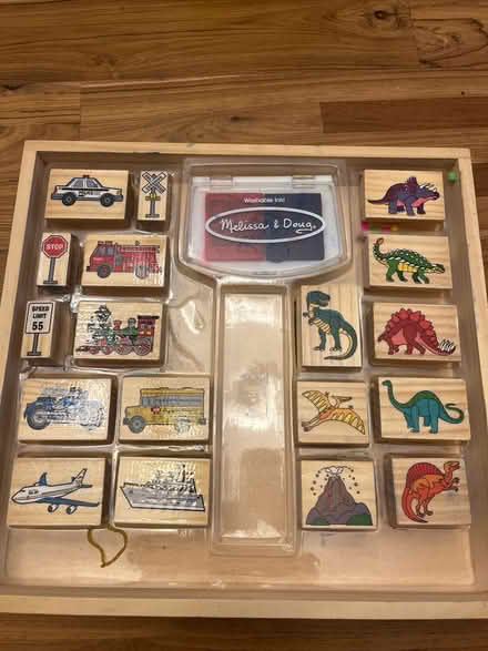 Photo of free Dinosaur and vehicles stamp kit (Haggerty and 7 mile) #1