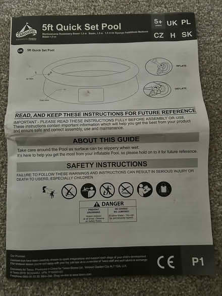 Photo of free 5ft Quick Set Paddling Pool (Whitwick, Coalville LE67 5BR) #2