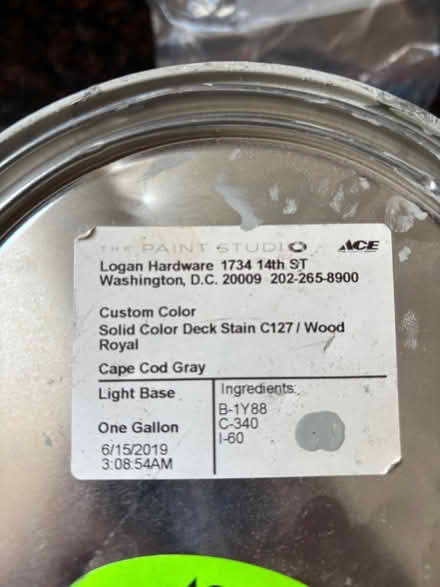 Photo of free Gray Stainsealant for deck (Logan Circle) #1