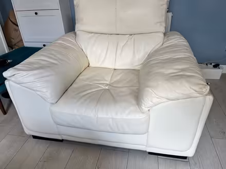 Photo of free 2 large leather sofa armchairs (Pendlebury M27) #1
