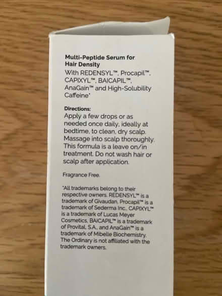 Photo of free The Ordinary brand hair treatment serum (Bloomfield) #2
