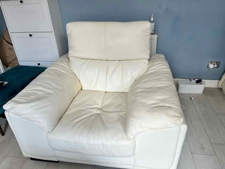 Photo of free 2 large leather sofa armchairs (Pendlebury M27) #2