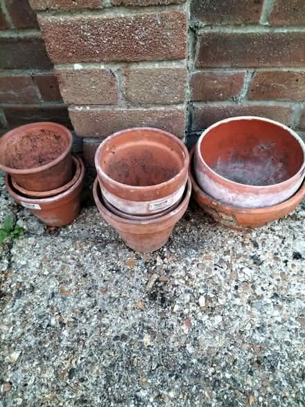Photo of free 9 Various Sizes Terracotta Pots (Waterlooville PO7) #1