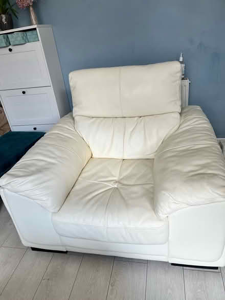 Photo of free 2 large leather sofa armchairs (Pendlebury M27) #3
