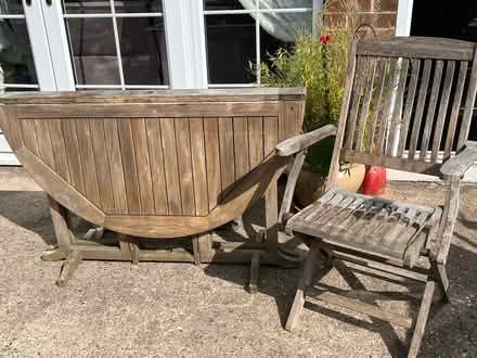 Photo of free Wooden table and four chairs (Rotherham) #2