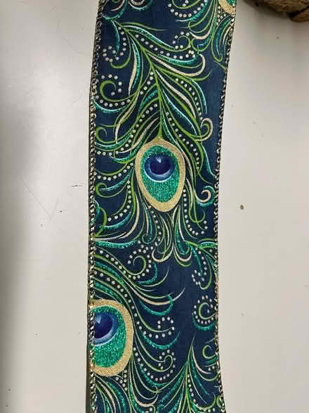 Photo of free wired peacock ribbon (2.5in) (Near the old Sherman Hospital) #1