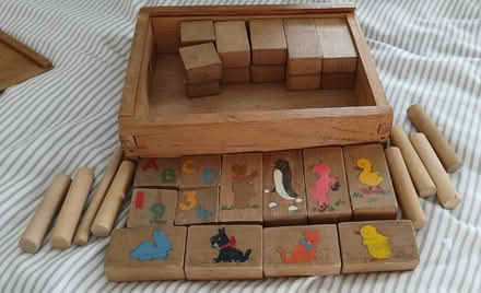 Photo of free Children's box of wooden bricks (South Croydon CR2) #1