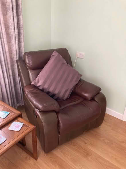 Photo of free 2 recliners. 1 real leather sofa (Bedford.) #1