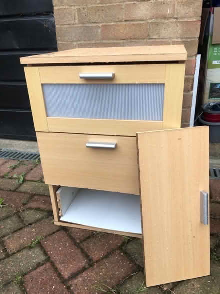Photo of free Bedside drawer unit (beech) (Whitehill SG4) #4
