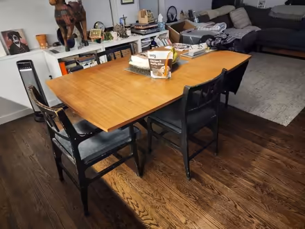 Photo of free Mid Century DR table (East Hampton) #2