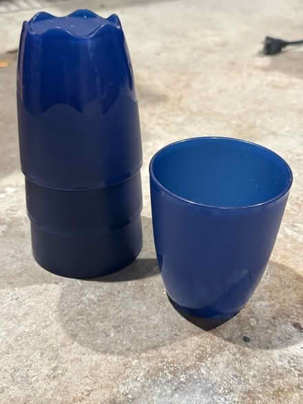 Photo of free Blue Tupperware cups (Lake Mohegan, NY) #1
