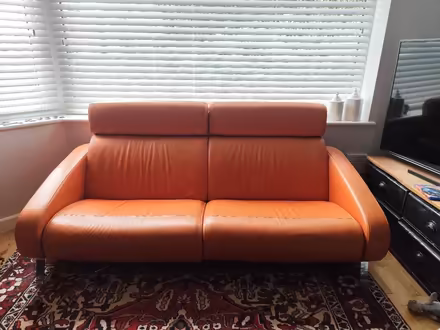 Photo of free Vintage leather orange sofa (Eastham CH62) #1