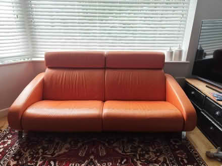 Photo of free Vintage leather orange sofa (Eastham CH62) #1