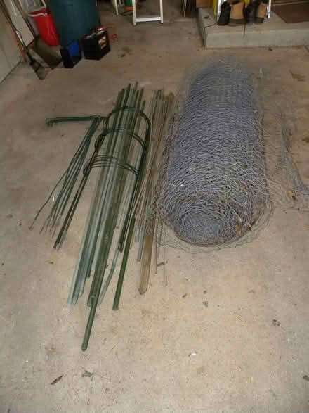 Photo of free Stakes, tomato cages, chicken wire (Troy) #1