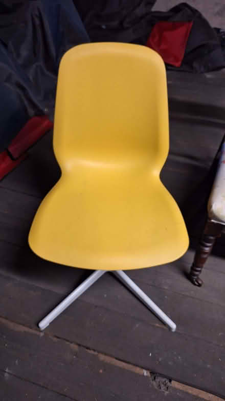 Photo of free IKEA Leifarne chair yellow with Balsberget white frame (Tufnell Park N7) #1