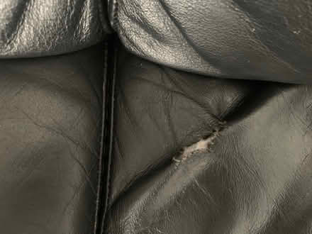 Photo of free DFS 2 x Black Leather Sofa’s and storage box. (Clifton SG17) #2