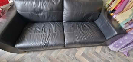 Photo of free Black leather 3 seater sofa (Wanstead IG4) #3