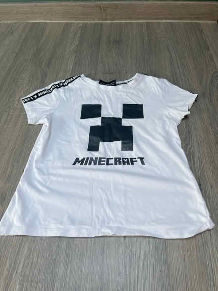 Photo of free White Minecraft T-Shirt with logo in Black. 10-11 years. (Southsea PO4) #1