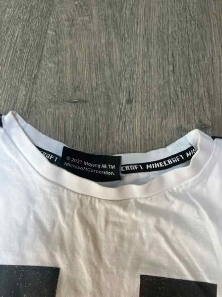 Photo of free White Minecraft T-Shirt with logo in Black. 10-11 years. (Southsea PO4) #2