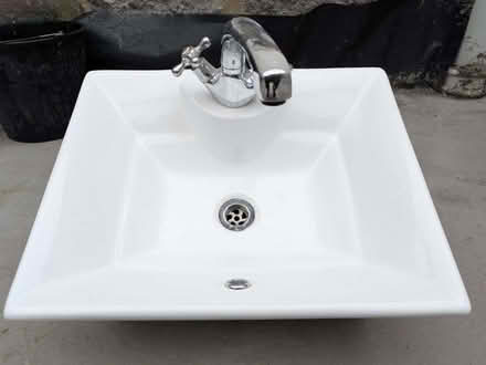 Photo of free Rectangular surface mount basin and mixer tap. (AB15) #3