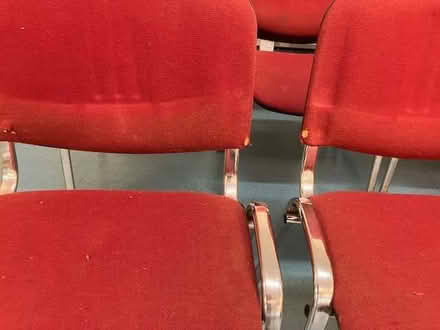 Photo of free 15 indoor stackable 'chrome' and fabric chairs (Cheadle Hulme SK8) #2