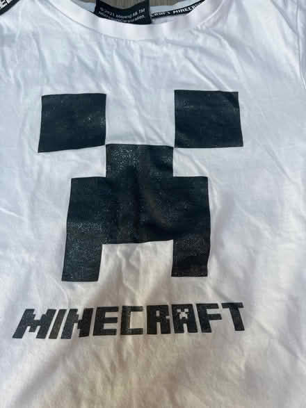 Photo of free White Minecraft T-Shirt with logo in Black. 10-11 years. (Southsea PO4) #3