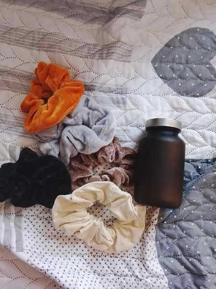 Photo of free Beautiful scrunchies and a Brown storage bottle (Abbey Wood SE2) #1